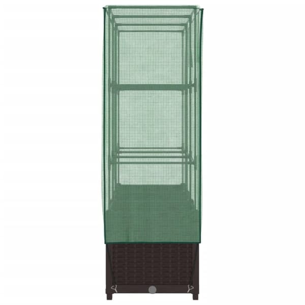 højbed med drivhusovertræk 120x40x138 cm rattan-look
