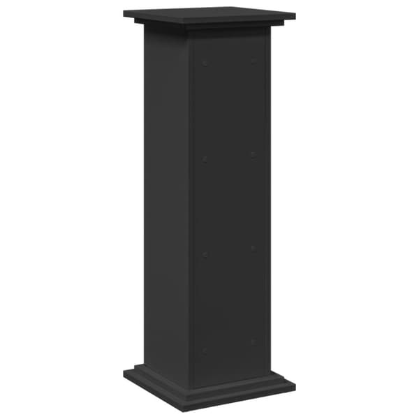 piedestal med opbevaring 31x30x90 cm konstrueret træ sort