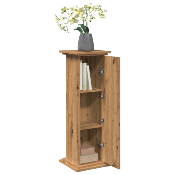 Piedestal med förvaring ek 31x30x90 cm konstruerat trä