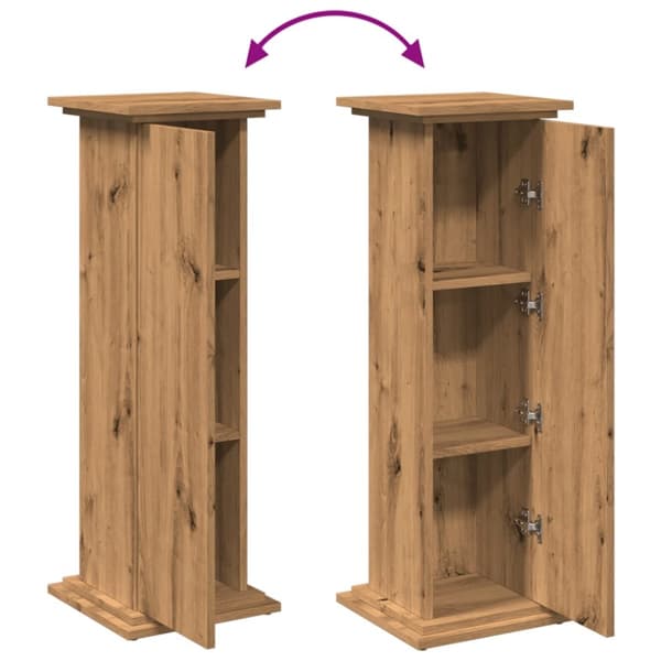 Piedestal med förvaring ek 31x30x90 cm konstruerat trä