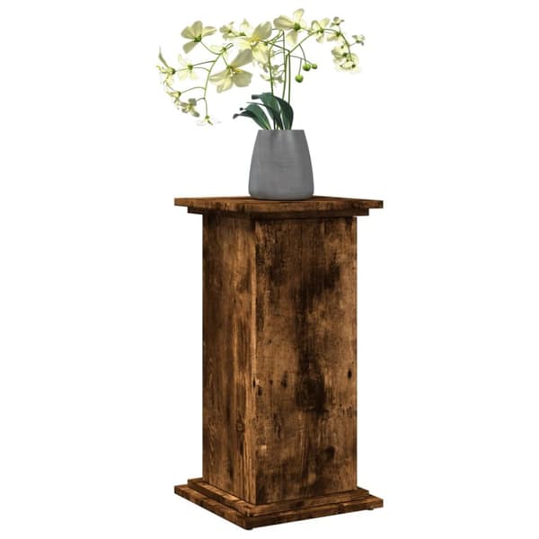 piedestal med opbevaring 31x30x60 cm konstrueret træ røget eg