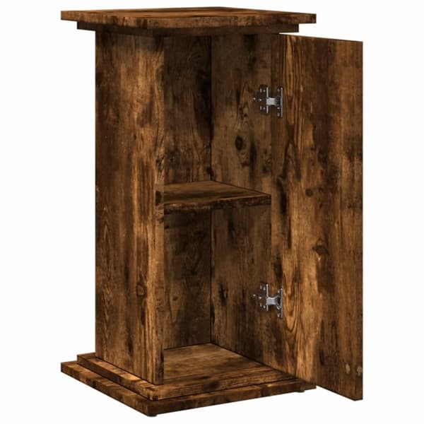 piedestal med opbevaring 31x30x60 cm konstrueret træ røget eg