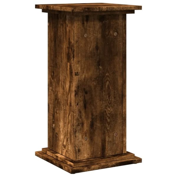 piedestal med opbevaring 31x30x60 cm konstrueret træ røget eg