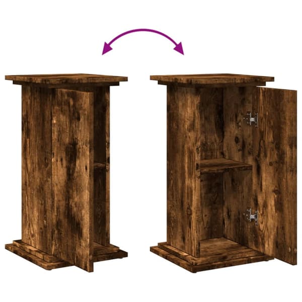 piedestal med opbevaring 31x30x60 cm konstrueret træ røget eg