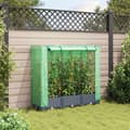 Miniatyrbillede 3 af 9: højbed med drivhusovertræk 120x40x123 cm rattan-look