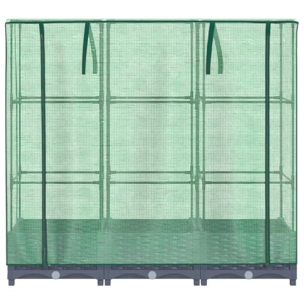 højbed med drivhusovertræk 120x40x123 cm rattan-look