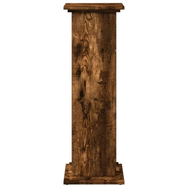 Piedestal med förvaring rökfärgad ek 31x30x90cm konstruerat trä