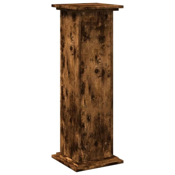 Piedestal med förvaring rökfärgad ek 31x30x90cm konstruerat trä