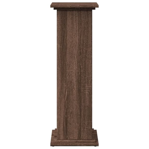 piedestal med opbevaring 31x30x90 cm konstrueret træ brun eg