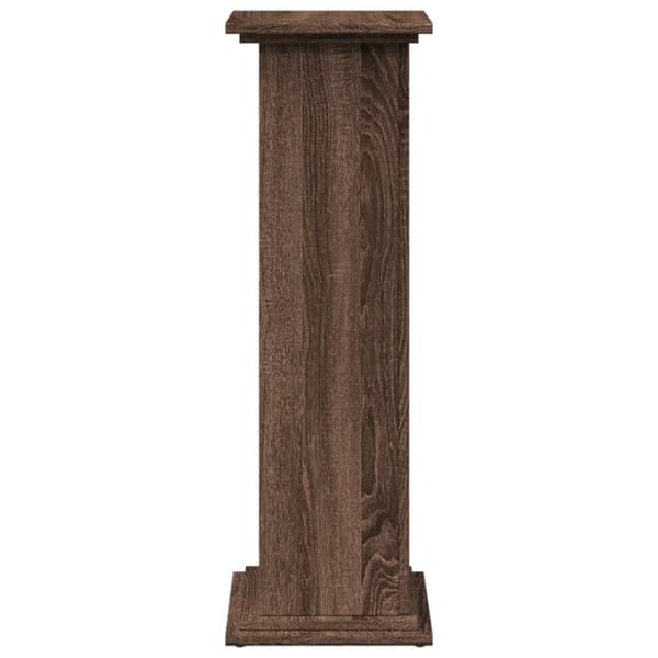 piedestal med opbevaring 31x30x90 cm konstrueret træ brun eg