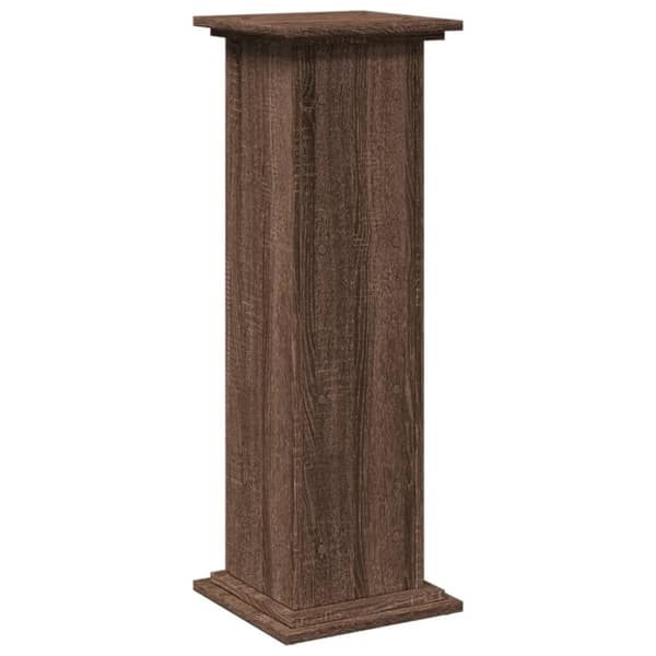 piedestal med opbevaring 31x30x90 cm konstrueret træ brun eg