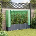 Miniatyrbillede 3 af 9: højbed med drivhusovertræk 160x40x138 cm rattan-look