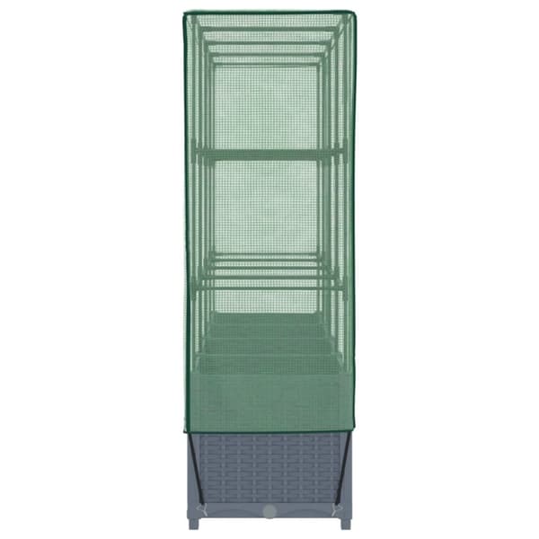 højbed med drivhusovertræk 160x40x138 cm rattan-look
