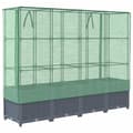 Miniatyrbillede 6 af 9: højbed med drivhusovertræk 160x40x138 cm rattan-look