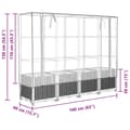Miniatyrbillede 9 af 9: højbed med drivhusovertræk 160x40x138 cm rattan-look
