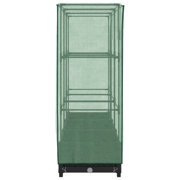 Odlingslåda med växthusöverdrag rottinglook 120x40x123 cm