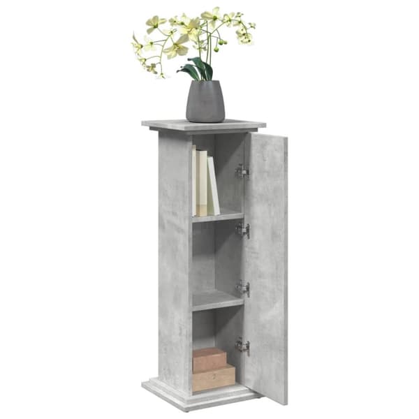 piedestal med opbevaring 31x30x90 cm konstrueret træ betongrå