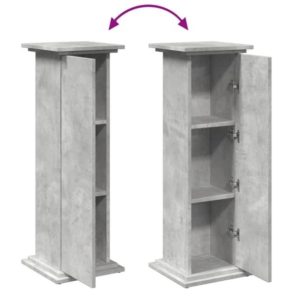 piedestal med opbevaring 31x30x90 cm konstrueret træ betongrå