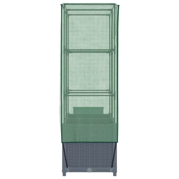 højbed med drivhusovertræk 80x40x138 cm rattan-look