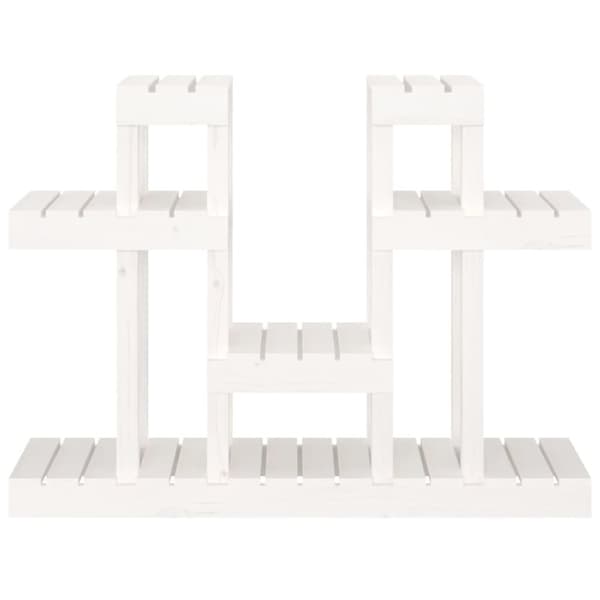 Växtställ vit 104,5x25x77,5 cm massiv furu