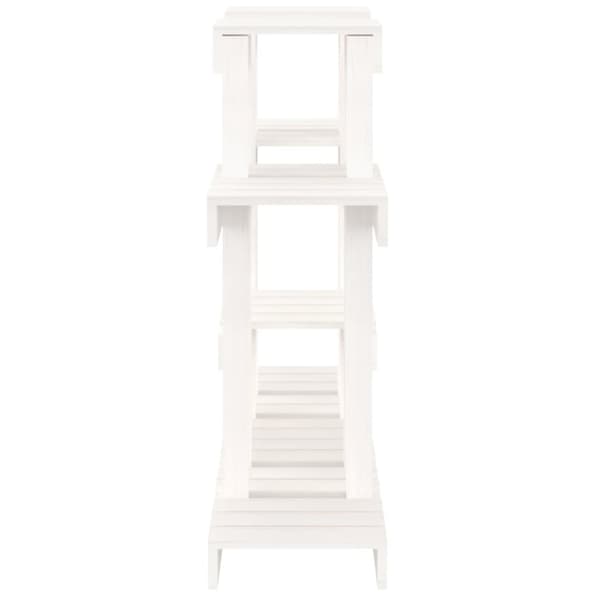 Växtställ vit 104,5x25x77,5 cm massiv furu