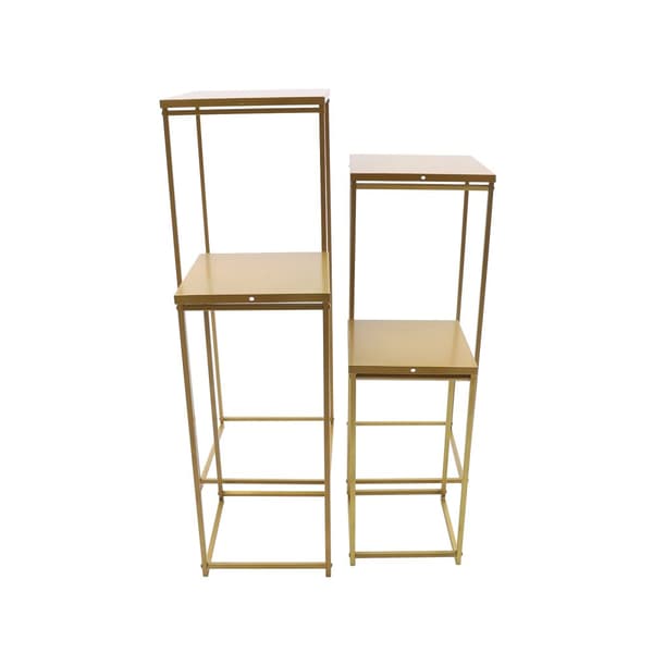 Blomsterudstillingsstativ Sæt, 4 Stykker, Moderne Guld Design,Guld