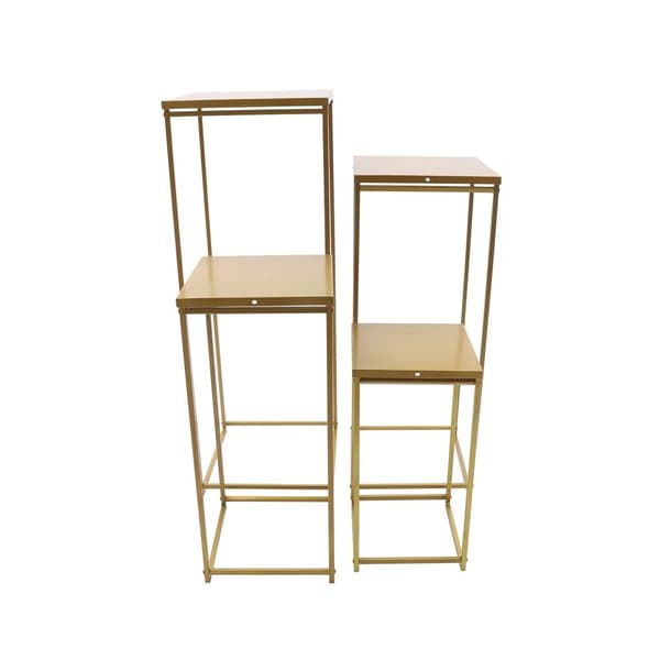 Blomsterudstillingsstativ Sæt, 4 Stykker, Moderne Guld Design,Guld