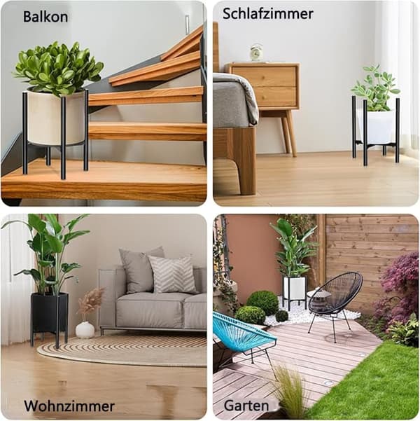 Metallblomställning, växtställning, blomkrukställning, teleskopisk 21-30 cm