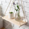 Miniatyrbild 4 av 4: TD® Vägghängande blomkrukhållare Trä Gungställning Rep Hängande vägg Flytande Vintage Design Växt Bildram Li