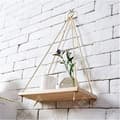 Miniatyrbild 2 av 4: TD® Vägghängande blomkrukhållare Trä Gungställning Rep Hängande vägg Flytande Vintage Design Växt Bildram Li