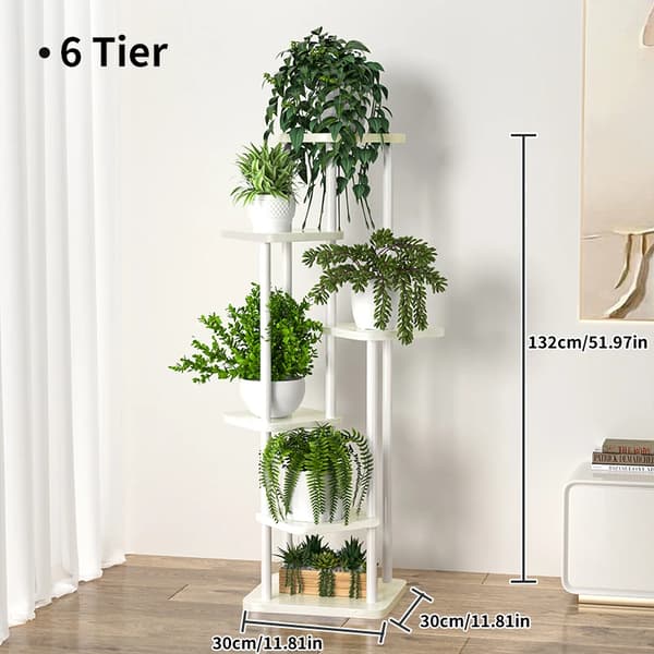 Plantebord, 6 niveauer, metal konstruktion,LSB-6lag- hvid