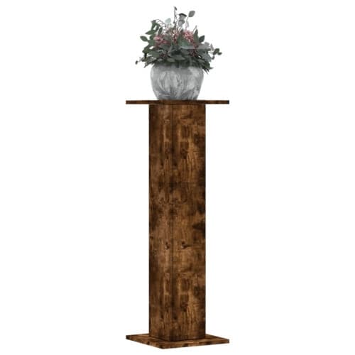 Växtställ 2 st rökfärgad ek 30x30x95 cm konstruerat trä