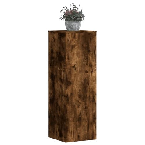 Växtställ 2 st rökfärgad ek 33x33x100 cm konstruerat trä