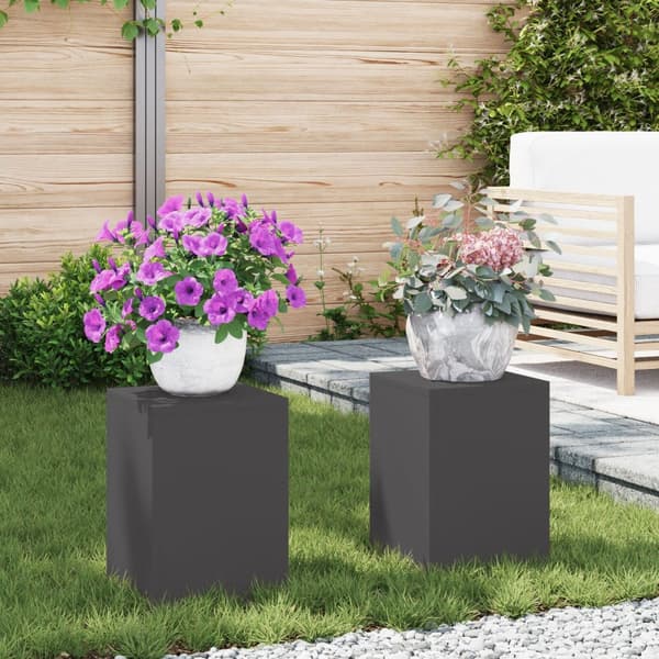 Utomhus Växtställning Säule 2 st Svart 24x24x35 cm Stål