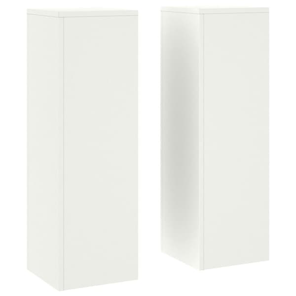Utomhus Växtställ Pelare 2 st Vit 24x24x75 cm Stål