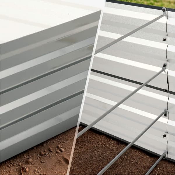 Højbed i metal 180 x 90 x 45 cm - antracit