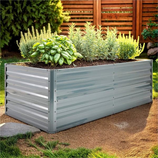 Højbed i metal 180 x 90 x 45 cm - antracit