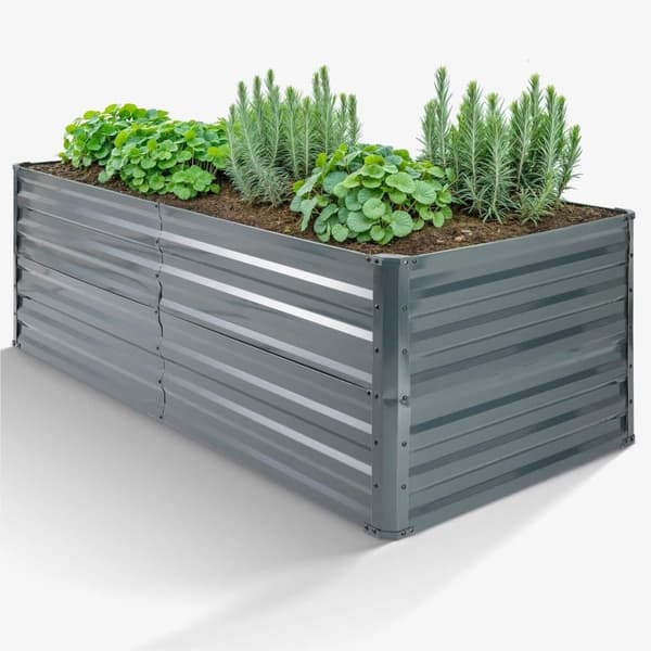 Højbed i metal 180 x 90 x 45 cm - antracit