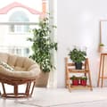 Miniatyrbild 3 av 6: Relaxdays träväxttrappa Växtstege inomhusstöd HxBxD: 51 x 41 x 25 cm 2 nivåer, brun