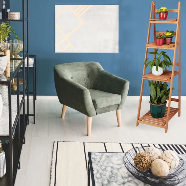 Relaxdays träväxttrappa Växtstege inomhusstöd HxBxD: 51 x 41 x 25 cm 2 nivåer, brun