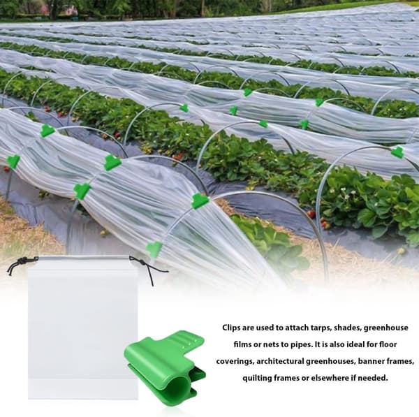 Lot de 40 clips pour serre de jardin,clips pour tube d'ombrage de jardin pour support saisonnier des plantes, filet à oiseaux, filet de jardin (11 mm)