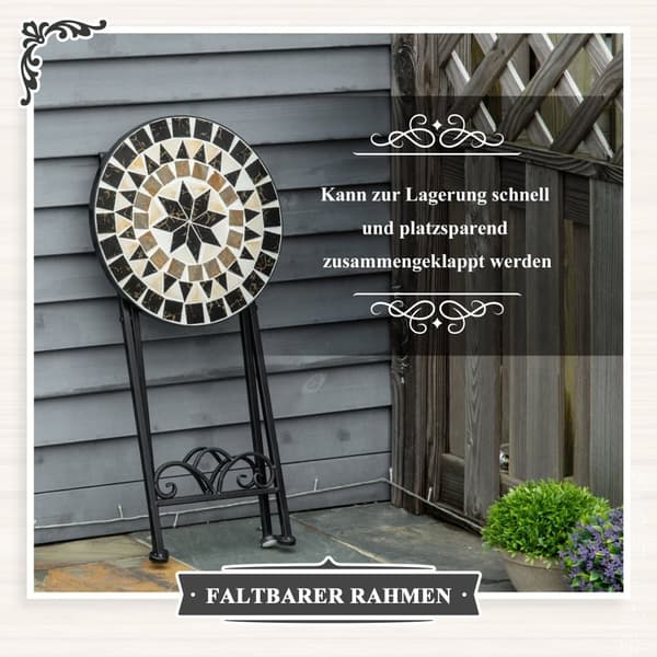 Plante Stand, Ø36x67 cm, Sort Hvid Gul