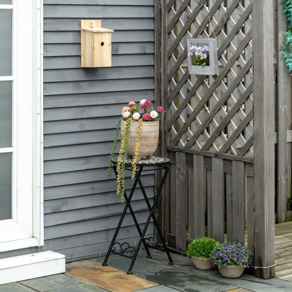 Plante Stand, Ø36x67 cm, Sort Hvid Gul