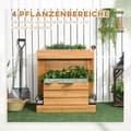 Miniatyrbild 4 av 9: Höjd Trädgårdsbädd, med 4 Planters, 79.5x49.5x80 cm, Brun