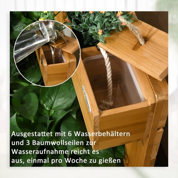 Höjd Trädgårdsbädd, med 4 Planters, 79.5x49.5x80 cm, Brun