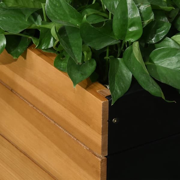 Höjd Trädgårdsbädd, med 4 Planters, 79.5x49.5x80 cm, Brun
