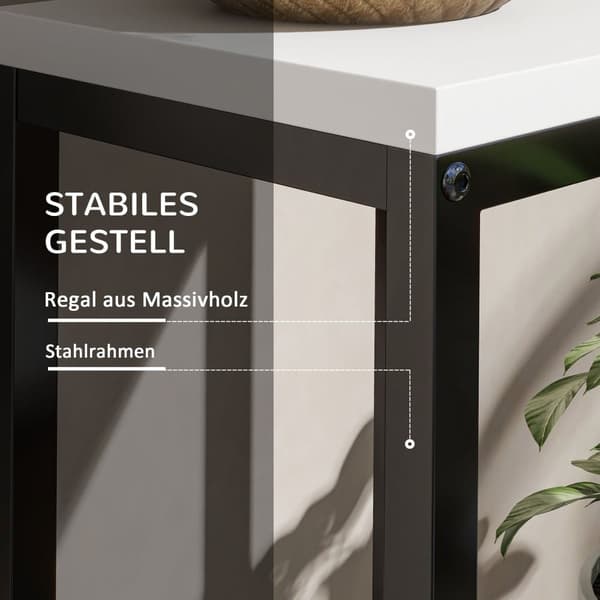 Plante Stand, 34x34x70 cm, Sort og Hvid