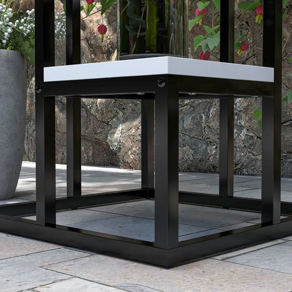 Plante Stand, 34x34x70 cm, Sort og Hvid