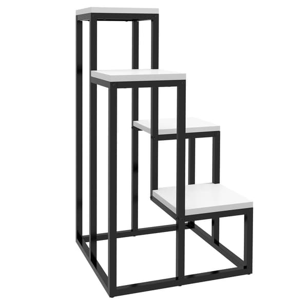Plante Stand, 34x34x70 cm, Sort og Hvid