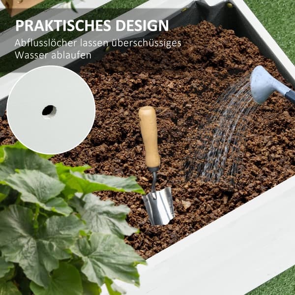 Plantekasse med espalier, 76x30x155 cm, Hvid